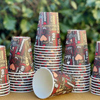 Pack of 1000 Single Wall Printed Paper Coffee Cups –  Size 8oz/12oz