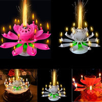 Musical Lotus Flower Birthday Candle – Rotating Candle with Music & Petal Opening