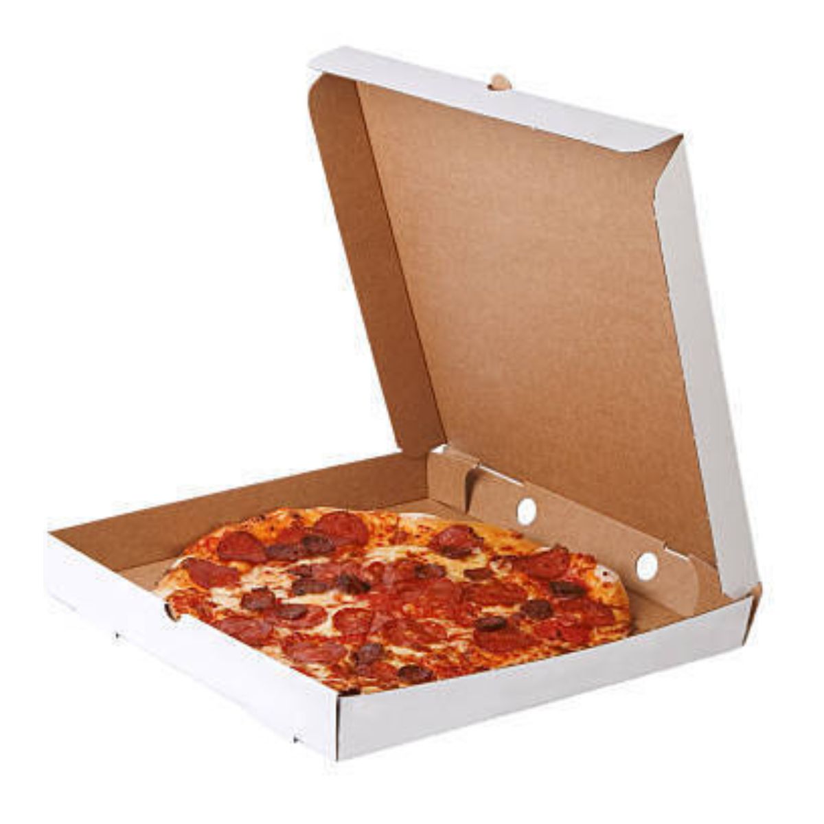 Pack of 100 Pizza Boxes – 9" & 12" Flat Cardboard Pizza Boxes (Plain White)