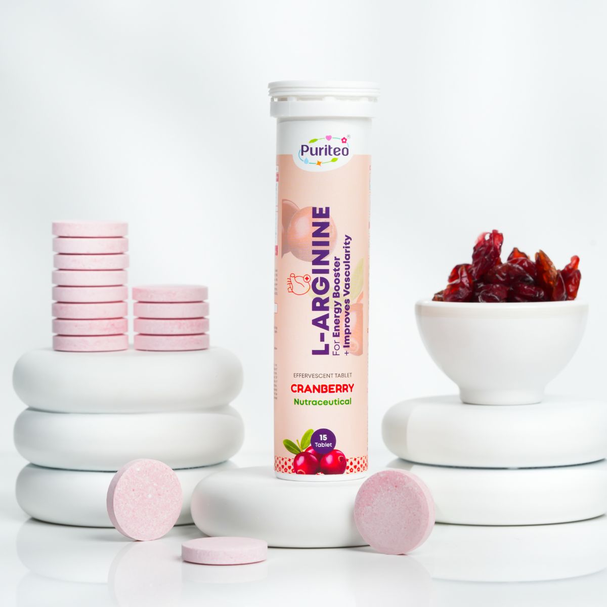 L-Arginine Effervescent – Strawberry & Cranberry | 30 Tabs | Energy, Stamina & Pre-Workout Support