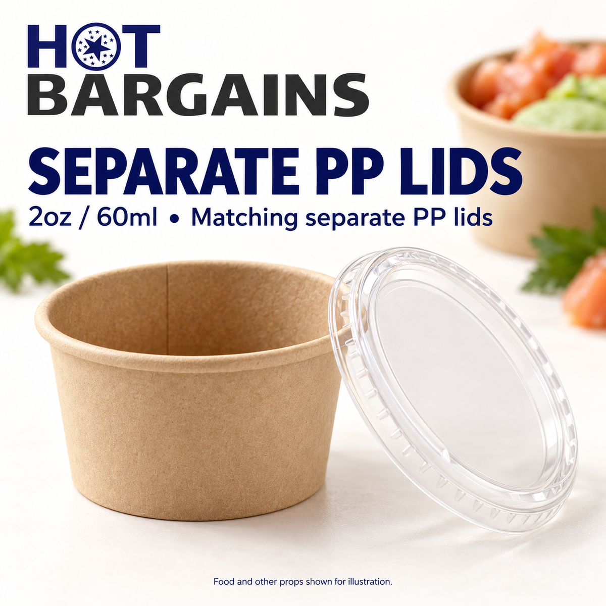 Hot Bargains — 1000 x 2oz Kraft Paper Sauce Pots + Lids — photo 3