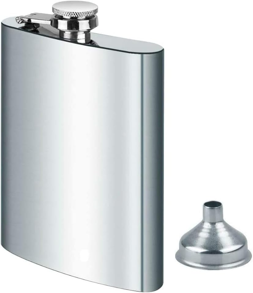 Stainless Steel Hip Flask – Leak-Proof Pocket Flask for Whisky & Spirits – Available in 1oz to 18oz Sizes