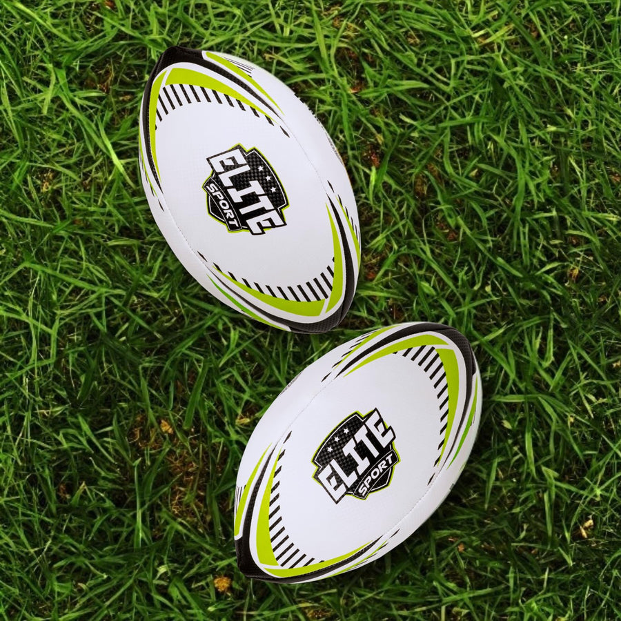 HOT BARGAINS 2 X Rugby Ball Size 5 Ideal for Training & Matches, Suitable for All Grounds and Weather, for Boys, Teens & Rugby Player for all Ages