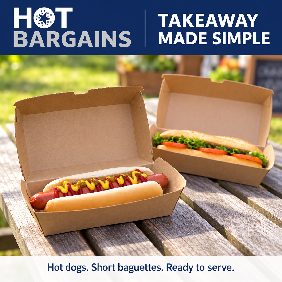 Hot Bargains — 200 X KRAFT PAPER HOT DOG BOX — photo 6