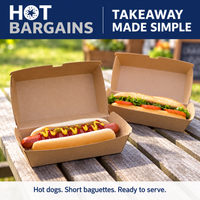 Hot Bargains — 200 X KRAFT PAPER HOT DOG BOX — photo 6