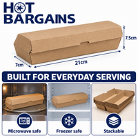 Hot Bargains — 200 X KRAFT PAPER HOT DOG BOX — photo 3