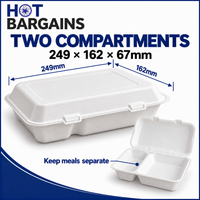 Hot Bargains — 250 x 2 Compartments Bagasse Box — photo 6