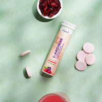 L-Arginine Effervescent – Strawberry & Cranberry | 30 Tabs | Energy, Stamina & Pre-Workout Support