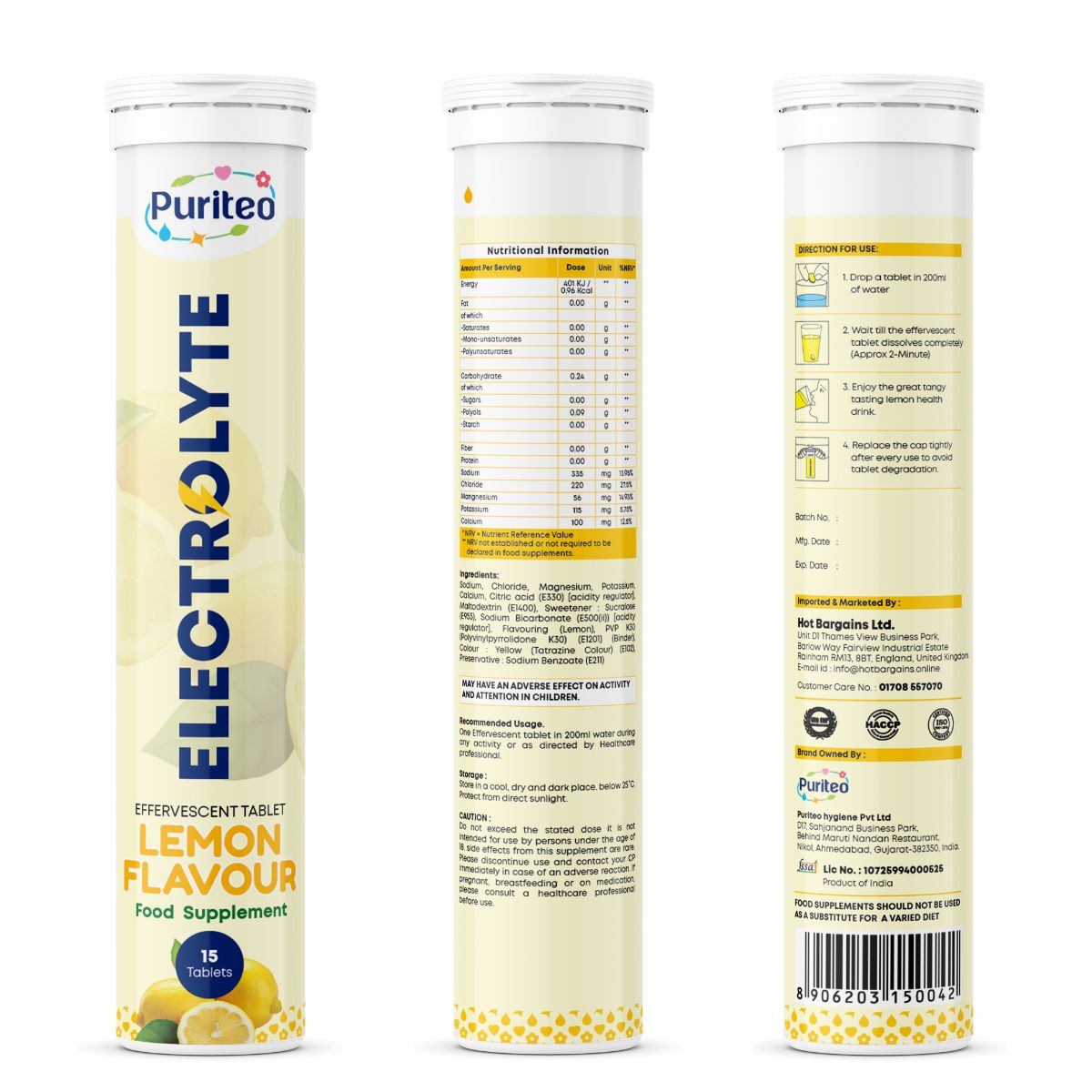 Effervescent Electrolyte Tablets – Lemon & Orange | 30 Tabs | Hydration, Energy & Recovery Support