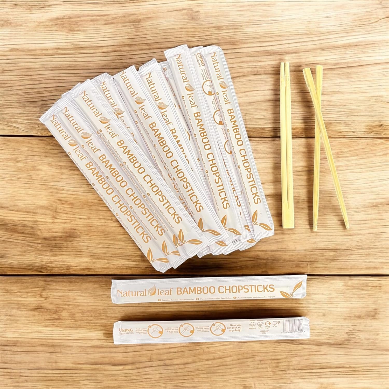 Reusable Bamboo Chopsticks, 20cm – Individually Wrapped, Lightweight & Premium Quality