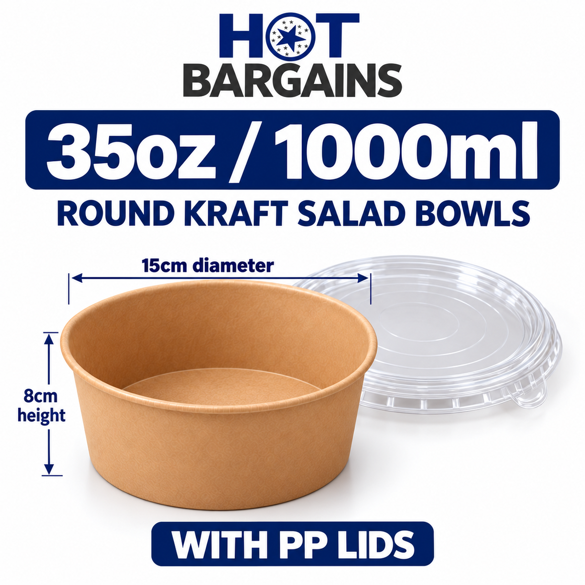 Hot Bargains — 150 X 35oz SALAD BOWL + LIDS — photo 3