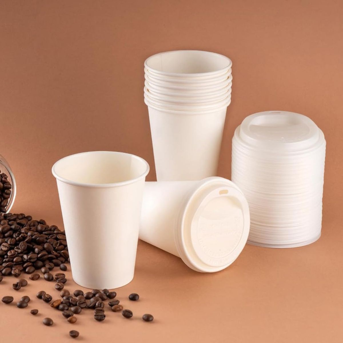 Pack of 500 / 1000 White Single Wall Paper Cups Size - 4oz/ 7oz/ 8oz/ 12oz/ 16oz & 20oz