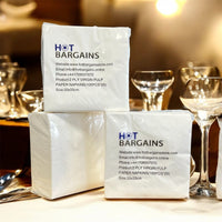 Pack of 2000 - 2-Ply White Paper Napkins Size: 33 x 33cm.