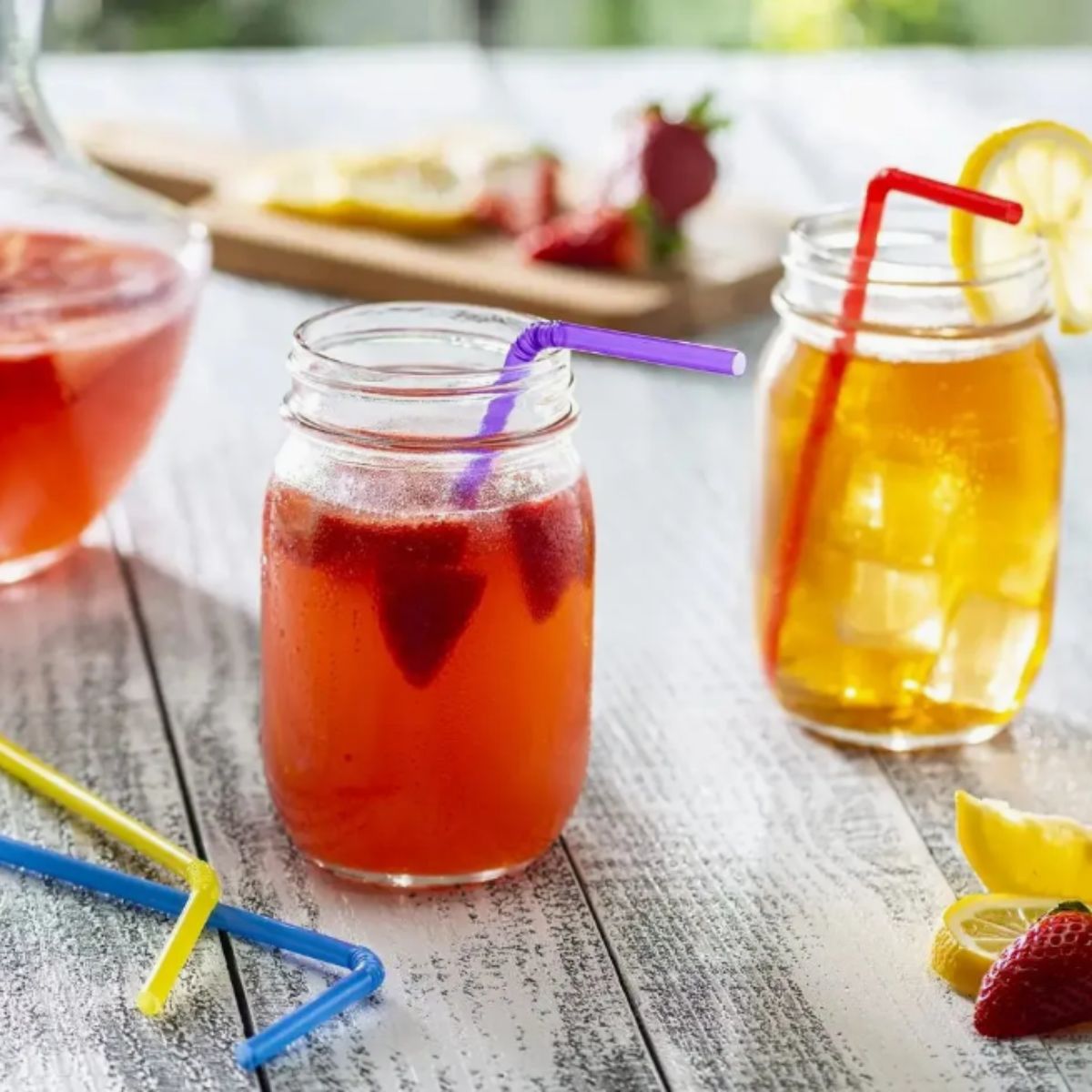 Multicolour Flexible Paper Drinking Straws – Individually Wrapped, U-Shaped, 21cm Long & 6mm Diameter