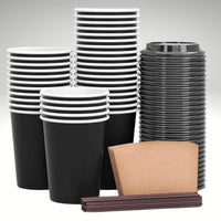 Pack of 500 Disposable Double Wall Coffee Cups Size 8oz, 12oz & 16oz