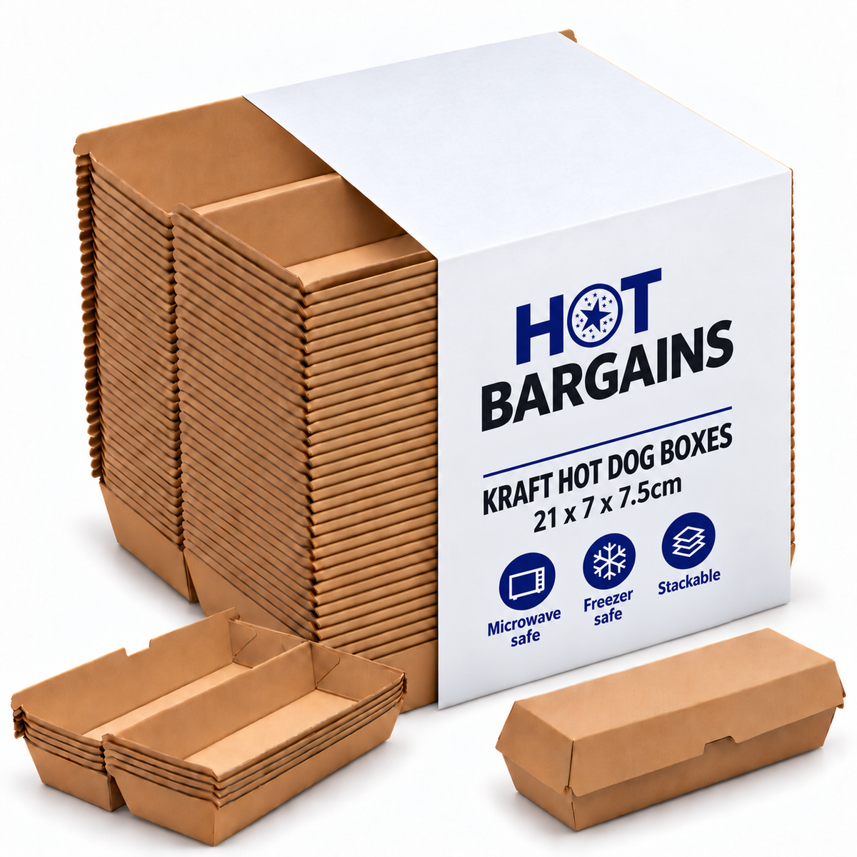 Hot Bargains — 200 X KRAFT PAPER HOT DOG BOX