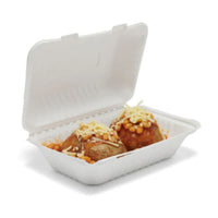 Disposable Bagasse Tableware – Biodegradable Clamshells, Burger Boxes, and Plates.