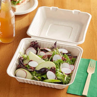 Disposable Bagasse Tableware – Biodegradable Clamshells, Burger Boxes, and Plates.