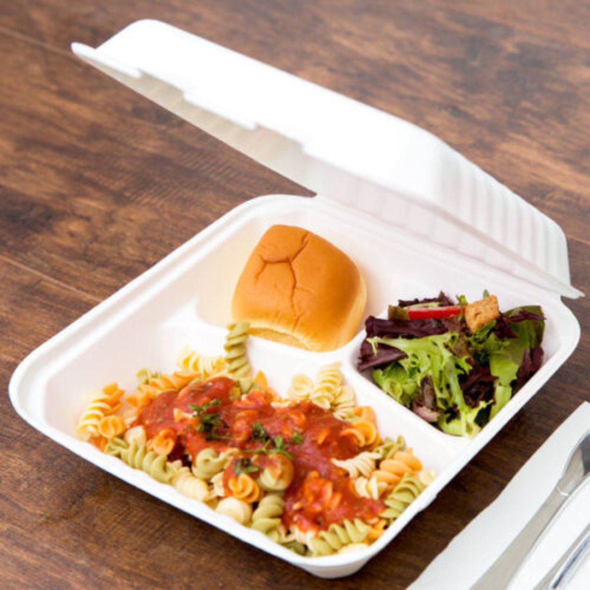 Disposable Bagasse Tableware – Biodegradable Clamshells, Burger Boxes, and Plates.