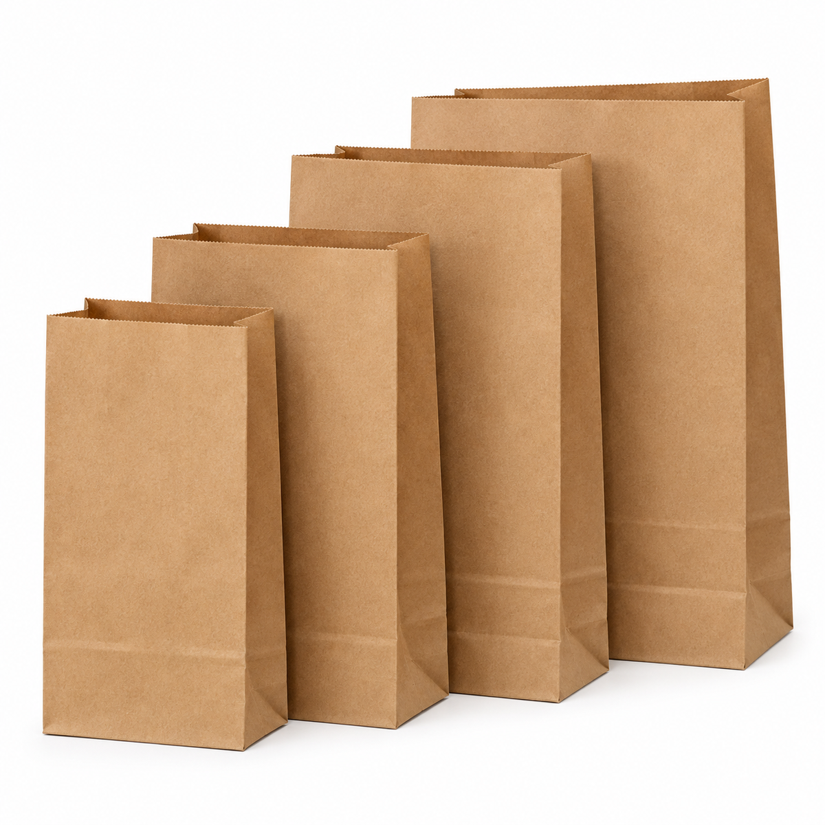 HOT BARGAINS 500 x Brown SOS Paper Bags with four different Sizes for Groceries, Sandwiches, Takeaway Food, Shopping, Party, Wedding & Retail Use