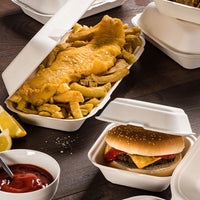 Disposable Bagasse Tableware – Biodegradable Clamshells, Burger Boxes, and Plates.
