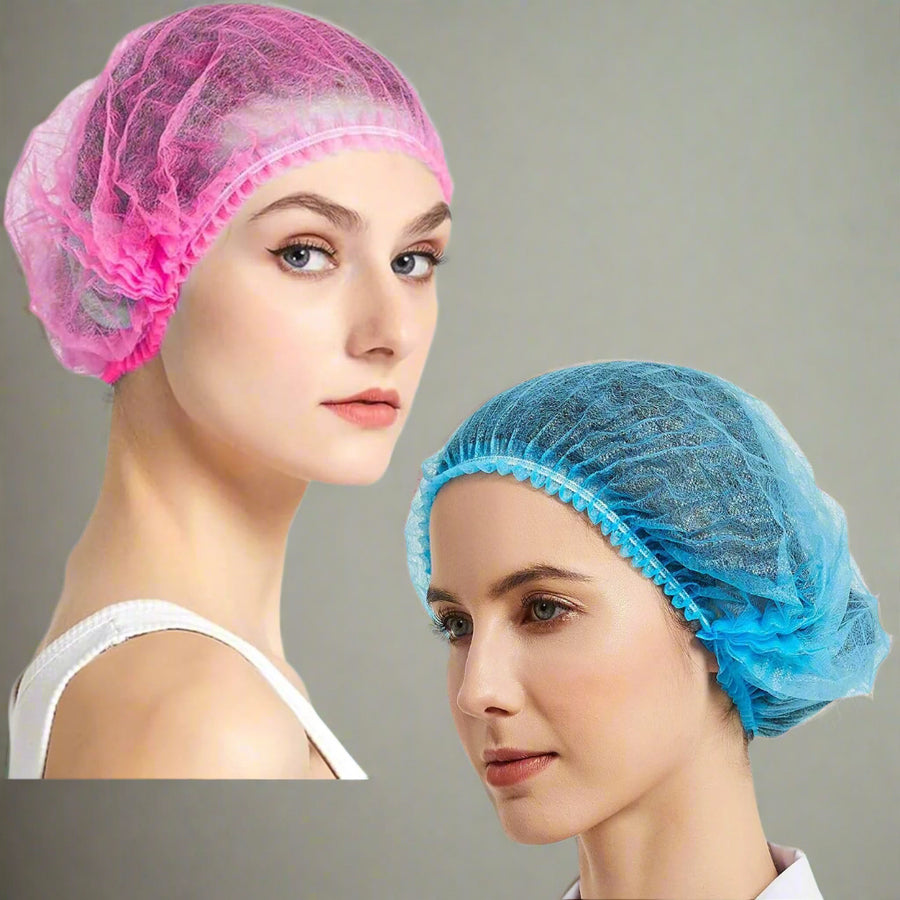 Pack of 1000 Disposable Hair Nets Non-Woven Surgical Caps – Blue, White, Pink & Green