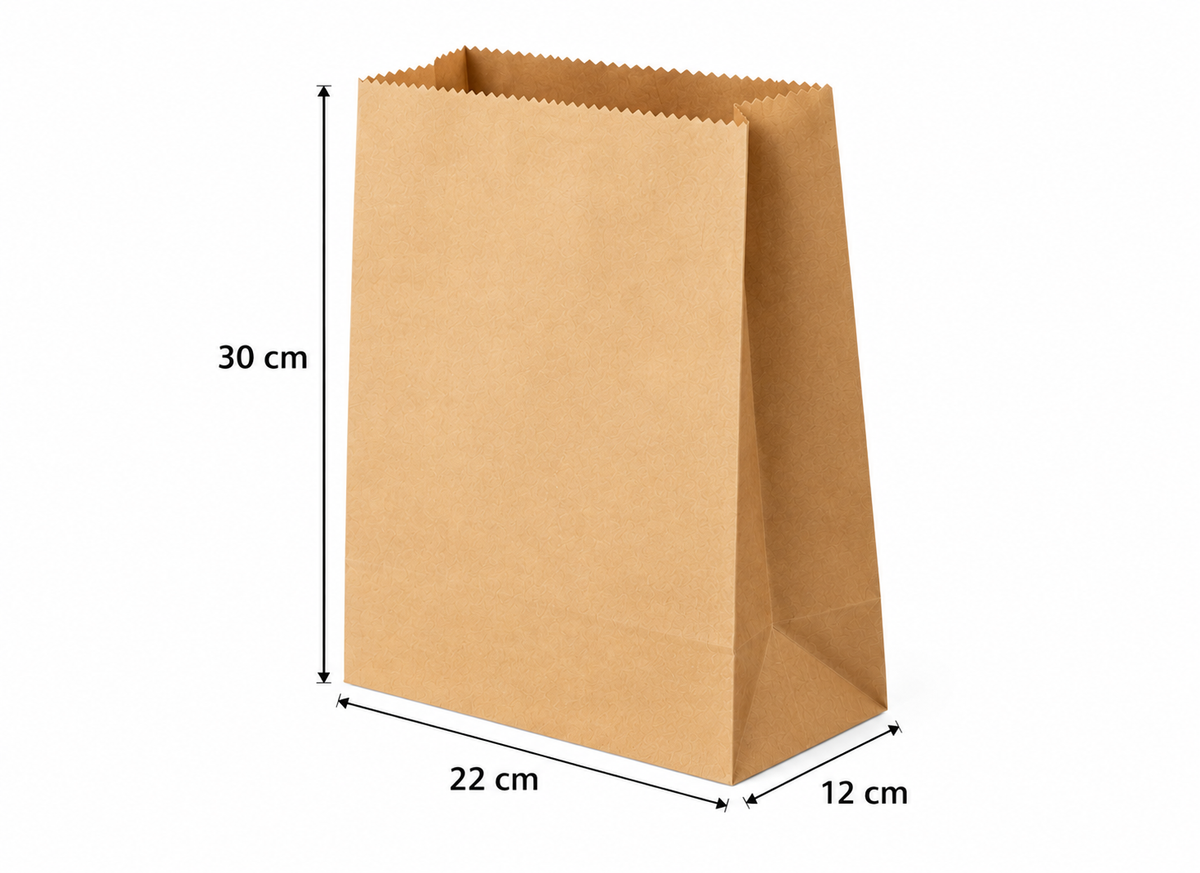 HOT BARGAINS 500 x Brown SOS Paper Bags with four different Sizes for Groceries, Sandwiches, Takeaway Food, Shopping, Party, Wedding & Retail Use
