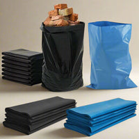 Pack of 100 Rubble Sacks Heavy Duty Garden waste Bags Blue / Black Colours Size - 32L (20" X 30")