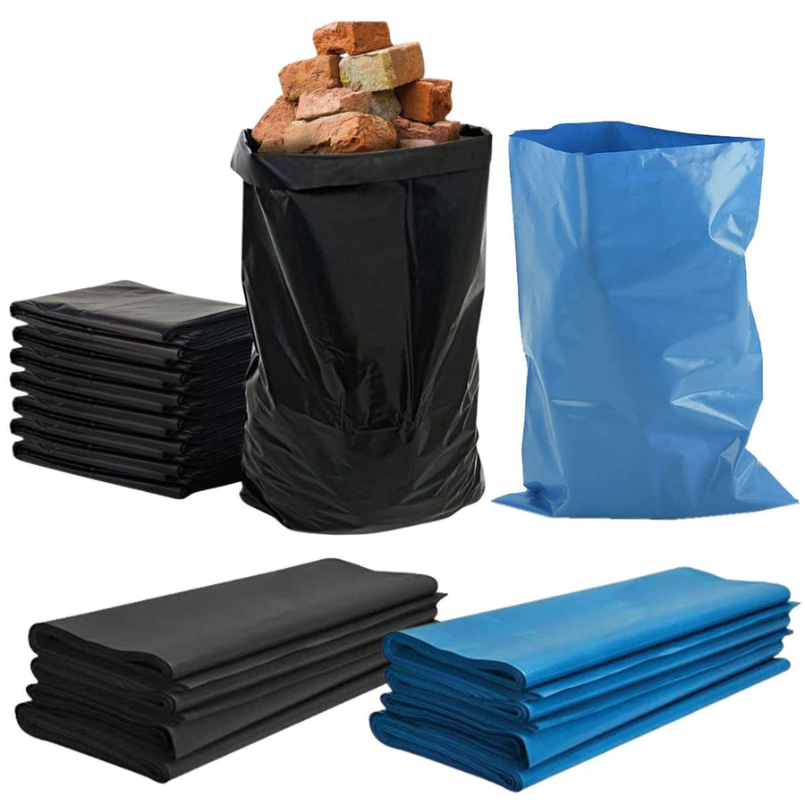 Pack of 100 Rubble Sacks Heavy Duty Garden waste Bags Blue / Black Colours Size - 32L (20" X 30")