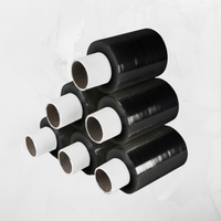 Pack of 20 Mini Clear and Black Stretch Wrap Roll 100mm x 300m x 18 Micron – Strong Pallet Shrink Wrap for Moving, Storage, Shipping, Bundling & Small Item Wrapping