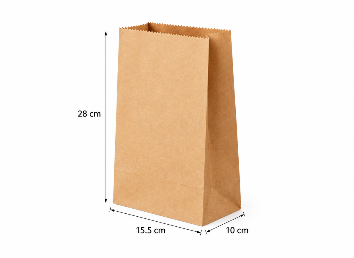 HOT BARGAINS 500 x Brown SOS Paper Bags with four different Sizes for Groceries, Sandwiches, Takeaway Food, Shopping, Party, Wedding & Retail Use