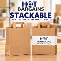 Hot Bargains — 250 X Brown Flat Handle Paper Bag - Small — photo 4