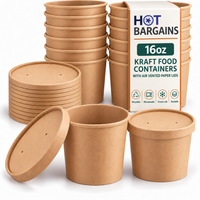 Hot Bargains — 250 x 16oz Brown Soup Cups