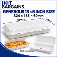 Hot Bargains — 250 X 13 x 6 inch Large FC Bagasse Box — photo 6