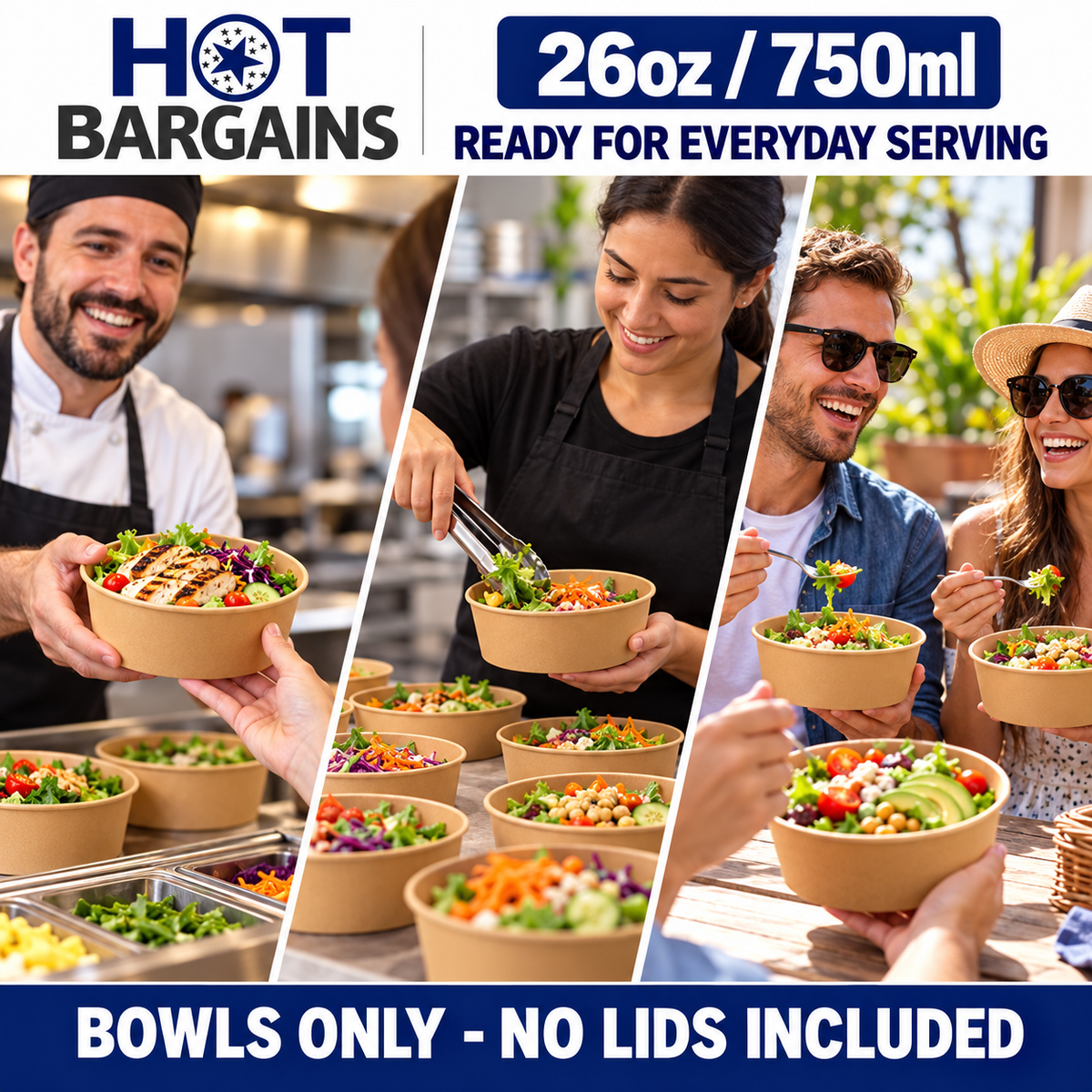 Hot Bargains — 300 x 26oz/750ml Only Salad Containers — photo 2