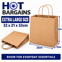 Hot Bargains — 250 X Brown Twisted Paper Bag - XL — photo 2