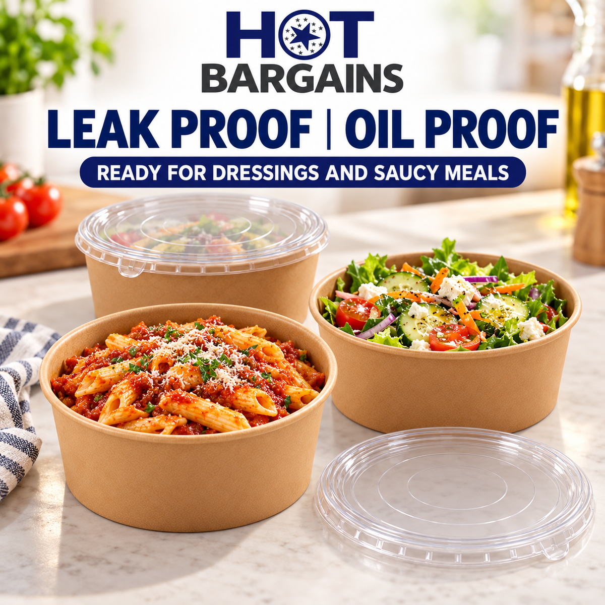 Hot Bargains — 150 X 35oz SALAD BOWL + LIDS — photo 7