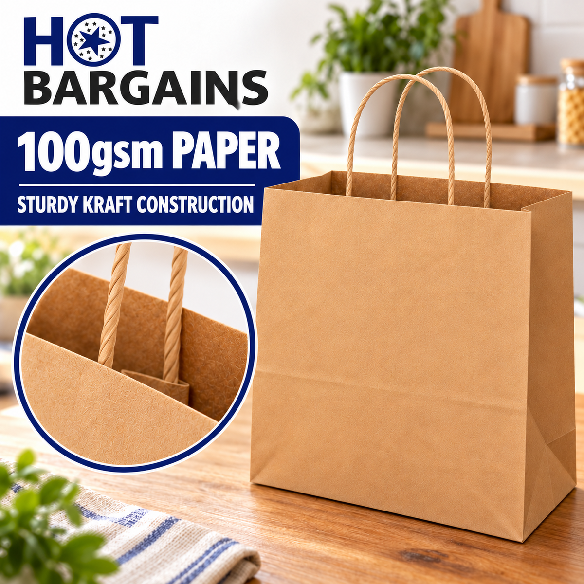 Hot Bargains — 250 X Brown Twisted Paper Bag - XL — photo 5
