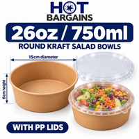 Hot Bargains — 150 X 26oz SALAD BOWL + LIDS — photo 3