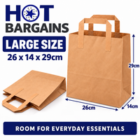 Hot Bargains — 250 X Brown Flat Handle Paper Bag - Large — photo 2