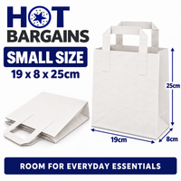 Hot Bargains — 250 X White Flat Handle Paper Bag - Small — photo 2