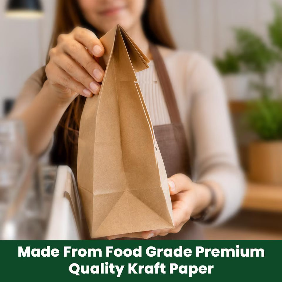 HOT BARGAINS 500 x Brown SOS Paper Bags with four different Sizes for Groceries, Sandwiches, Takeaway Food, Shopping, Party, Wedding & Retail Use