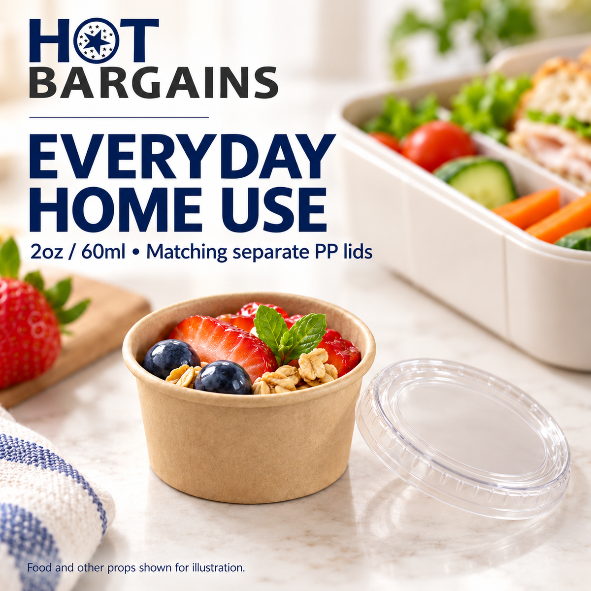 Hot Bargains — 1000 x 2oz Kraft Paper Sauce Pots + Lids — photo 7