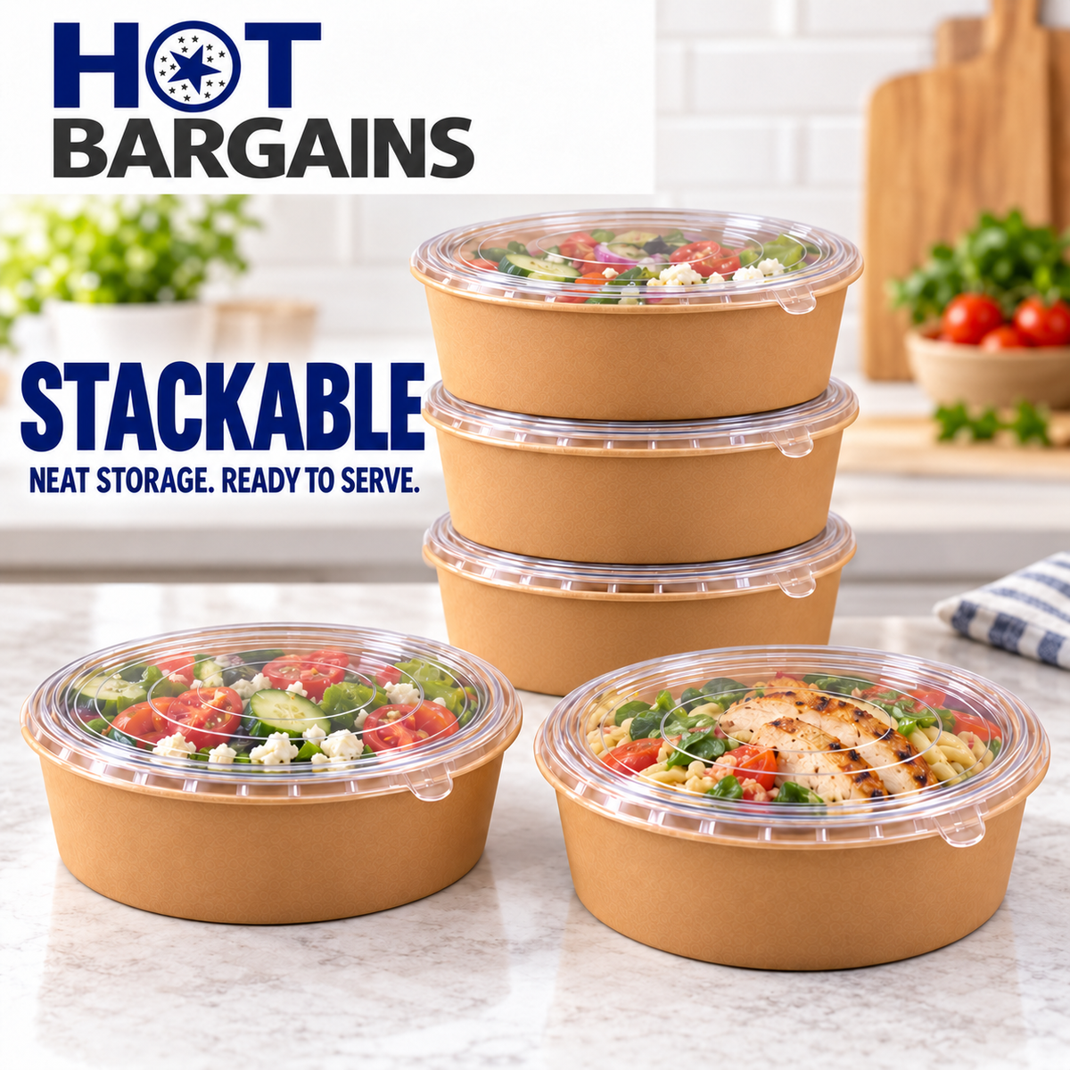 Hot Bargains — 150 X 45oz SALAD BOWL + LIDS — photo 6