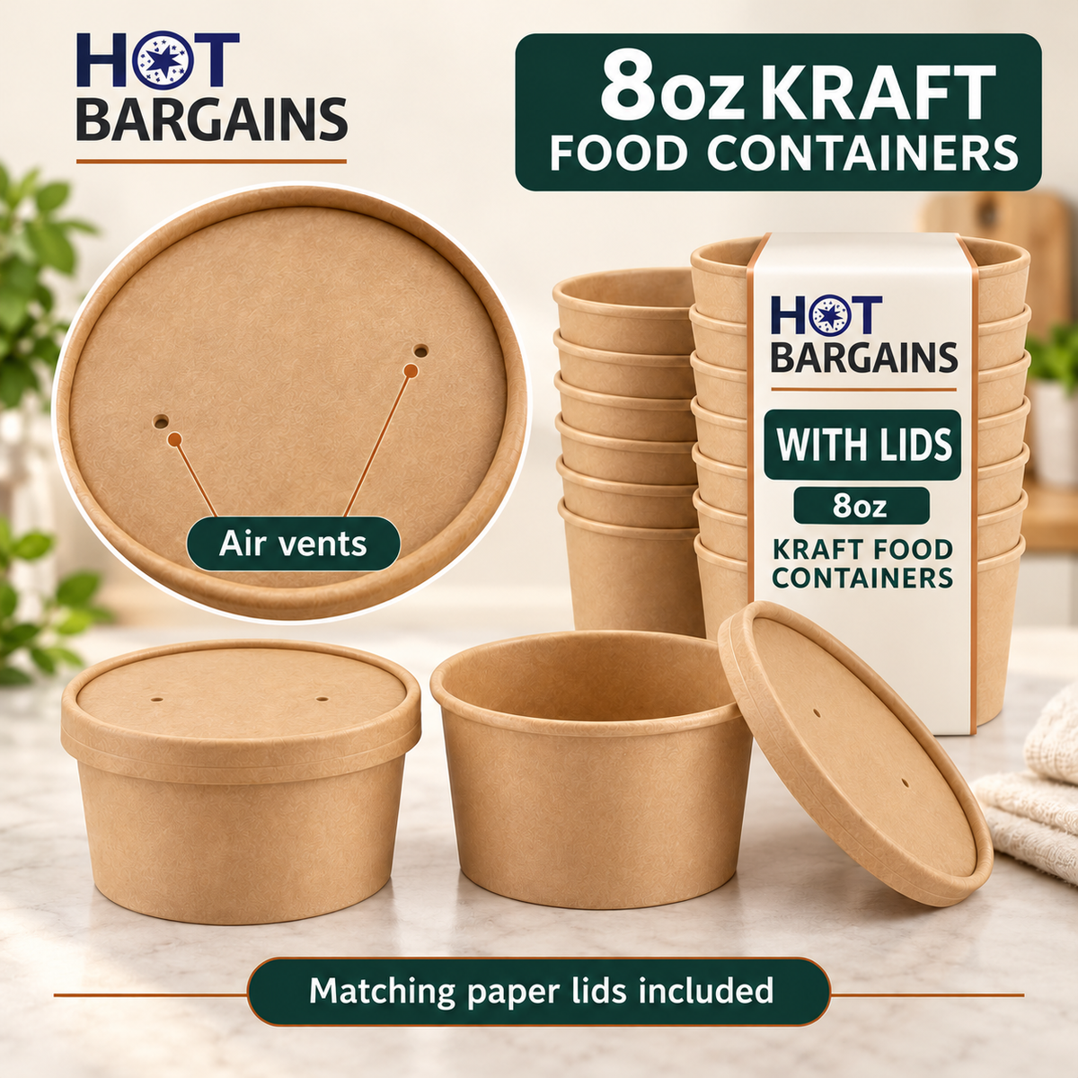 Hot Bargains — 250 x 8oz Brown Soup Cups — photo 2