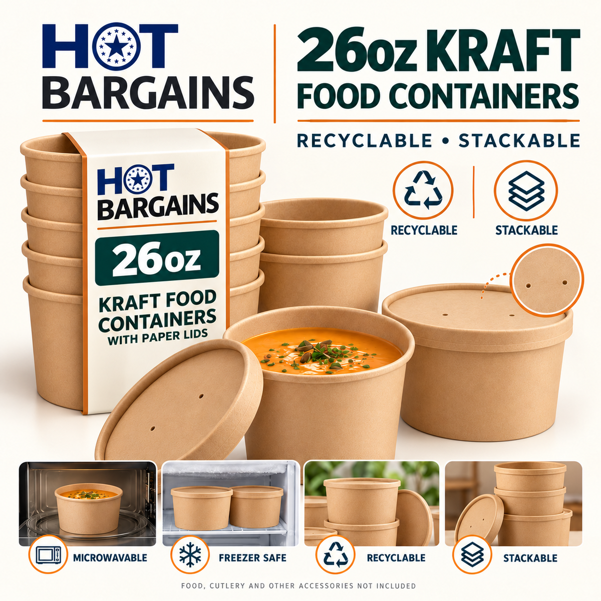 Hot Bargains — 250 x 26oz Brown Soup Cups — photo 6
