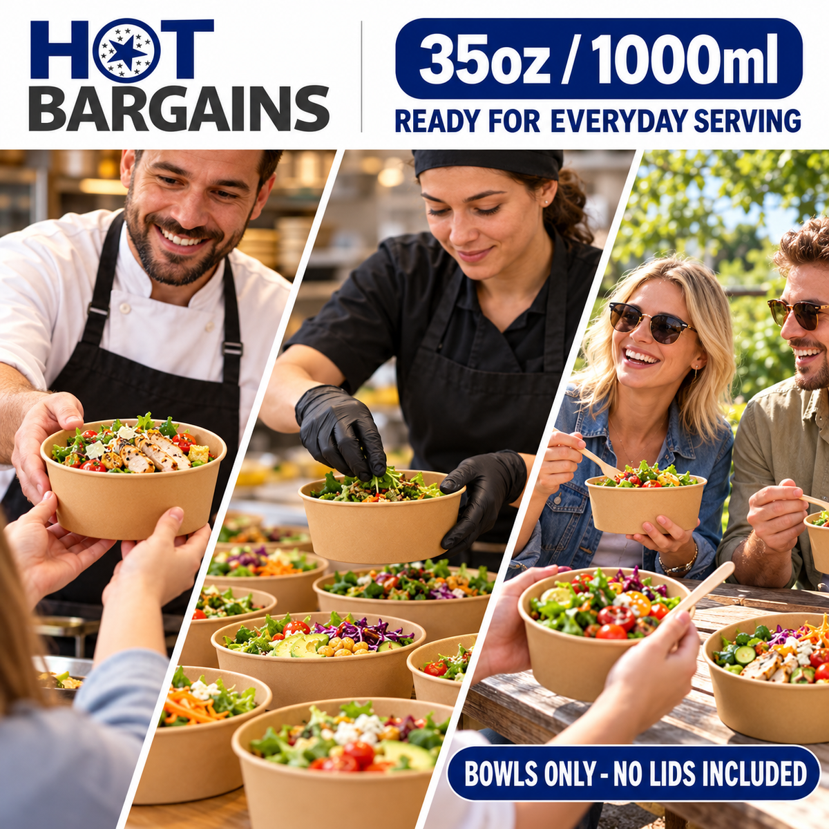 Hot Bargains — 300 x 35oz/1000ml Only Salad Containers — photo 2