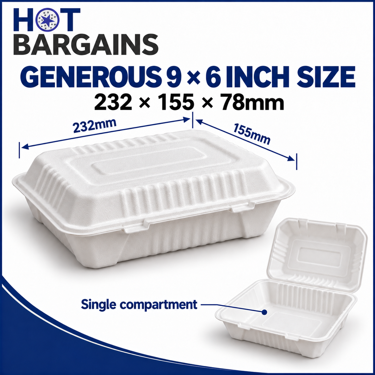 Hot Bargains — 250 X 9 x 6 inch 1 Compartment Box — photo 6