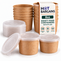 Hot Bargains — 250 x 8oz Brown Soup Cups + PP Lids