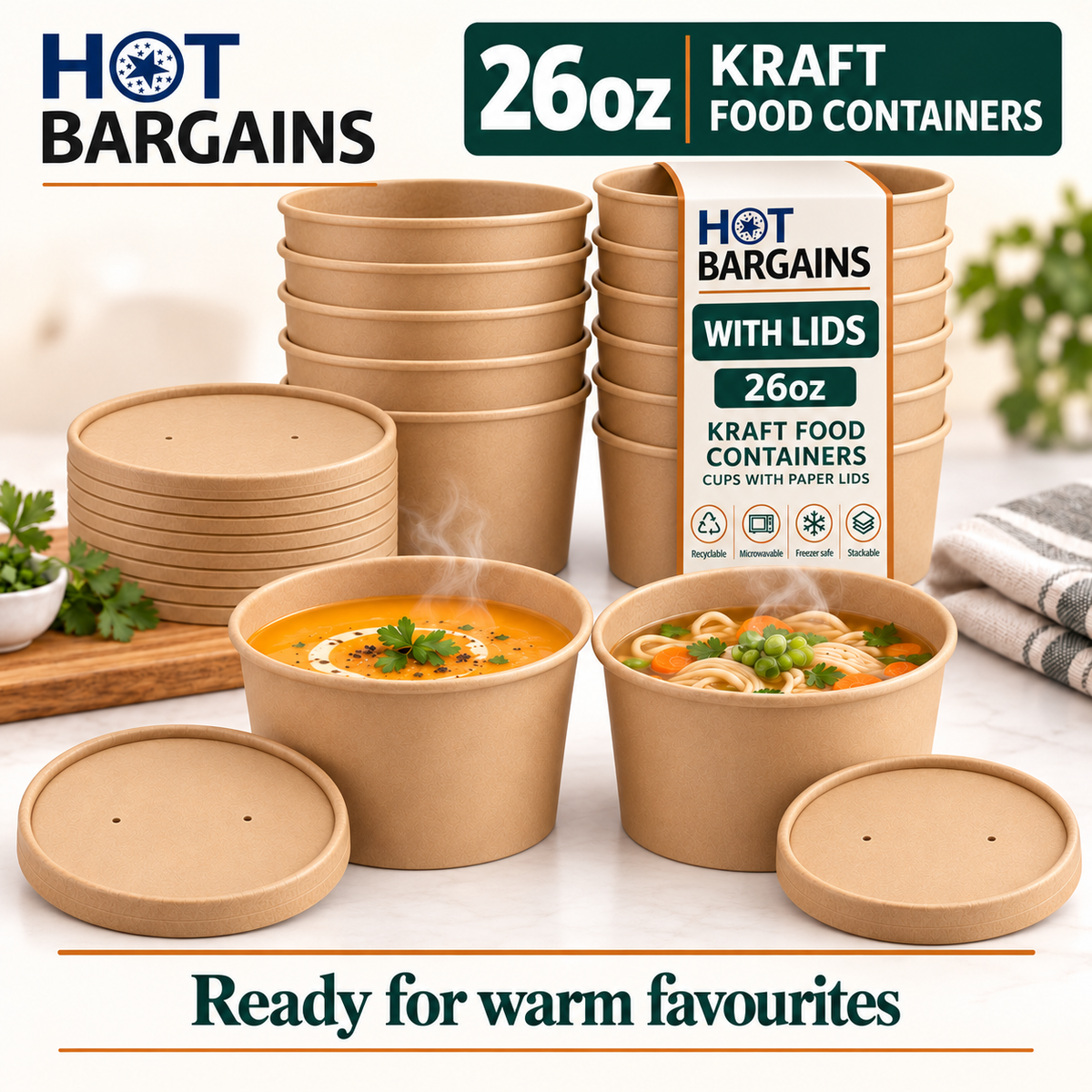 Hot Bargains — 250 x 26oz Brown Soup Cups — photo 3